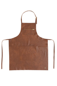 Dutchdeluxes - Luxury - Leather - Handmade - Apron - Kitchen - Barbecue - BBQ - Classic brown