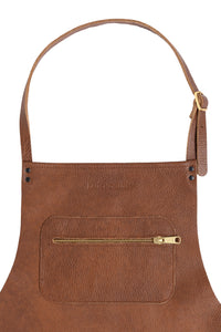 Dutchdeluxes - Luxury - Leather - Handmade - Apron - Kitchen - Barbecue - BBQ - Classic brown