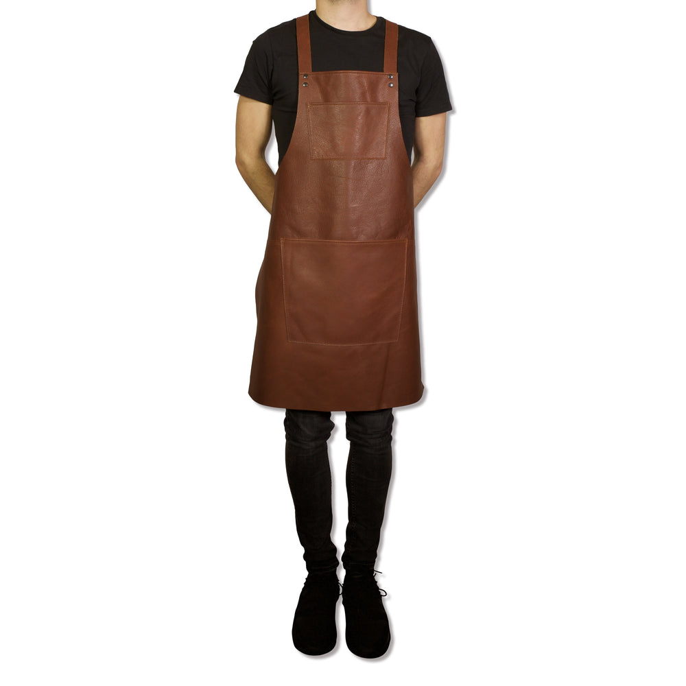 Suspender Style Apron - Classic Brown