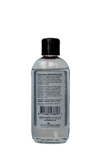 Dutchdeluxes - Bottle - Mineral serving board - Wood oil - Transparent - Long durability - Retains natural appearance of the wood