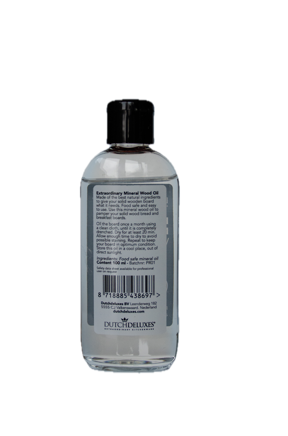 Dutchdeluxes - Bottle - Mineral serving board - Wood oil - Transparent - Long durability - Retains natural appearance of the wood