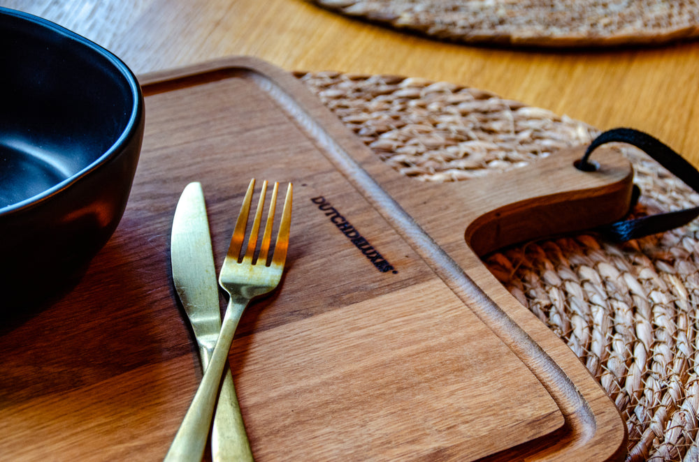 Dutchdeluxes - Luxury - Oak wood - Rectangular - Bread board - Cutting board - Serving board - XL - 70x34 cm - Brown