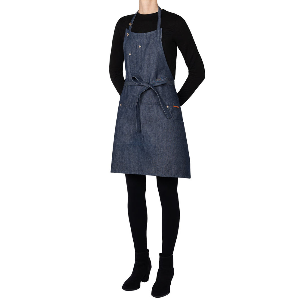 Dutchdeluxes Indigo jeans - Barbecue or kitchen apron - 5 pockets - Blue denim