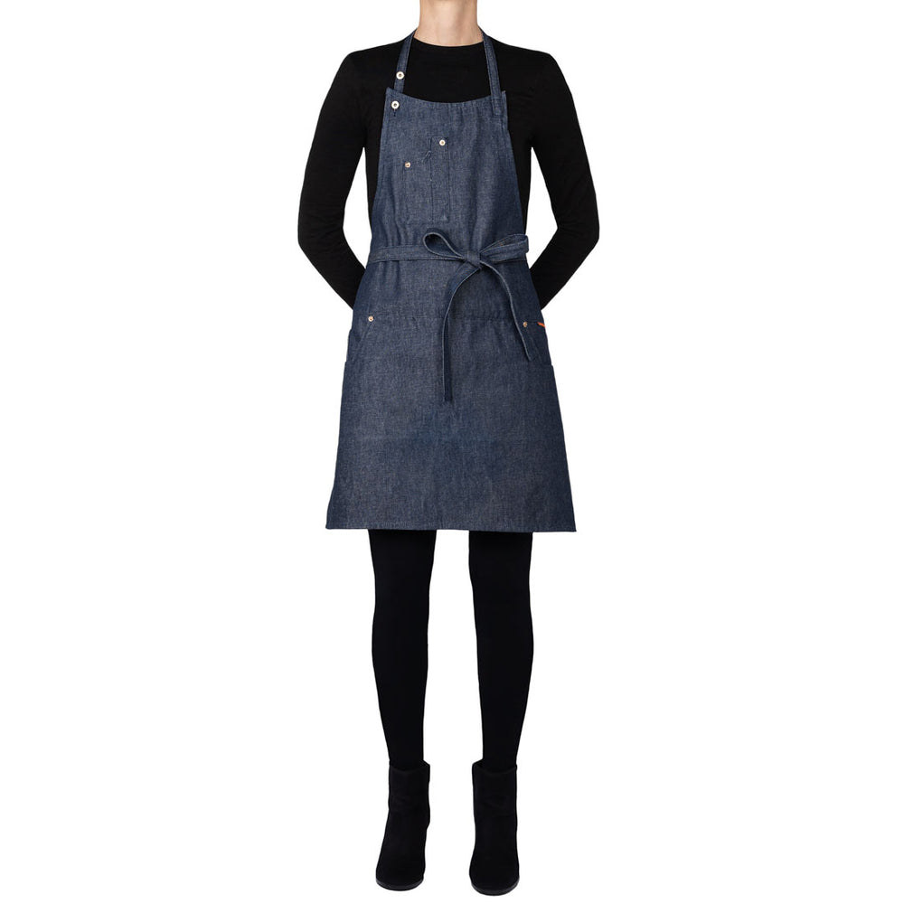 Dutchdeluxes Indigo jeans - Barbecue or kitchen apron - 5 pockets - Blue denim