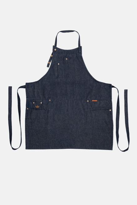 Dutchdeluxes - Kitchen and barbecue apron - With 5 pockets - Blue denim