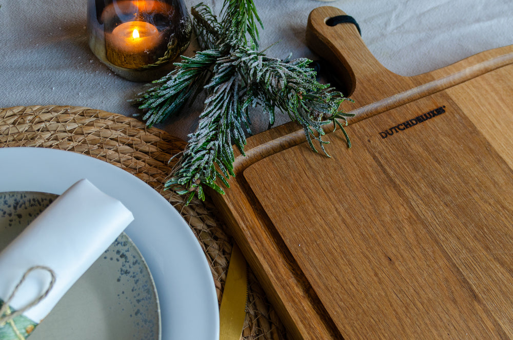 Dutchdeluxes - Luxe - Eikenhout - Rechthoek - Broodplank - Snijplank - Serveerplank - XL - 70x34 cm - Bruin