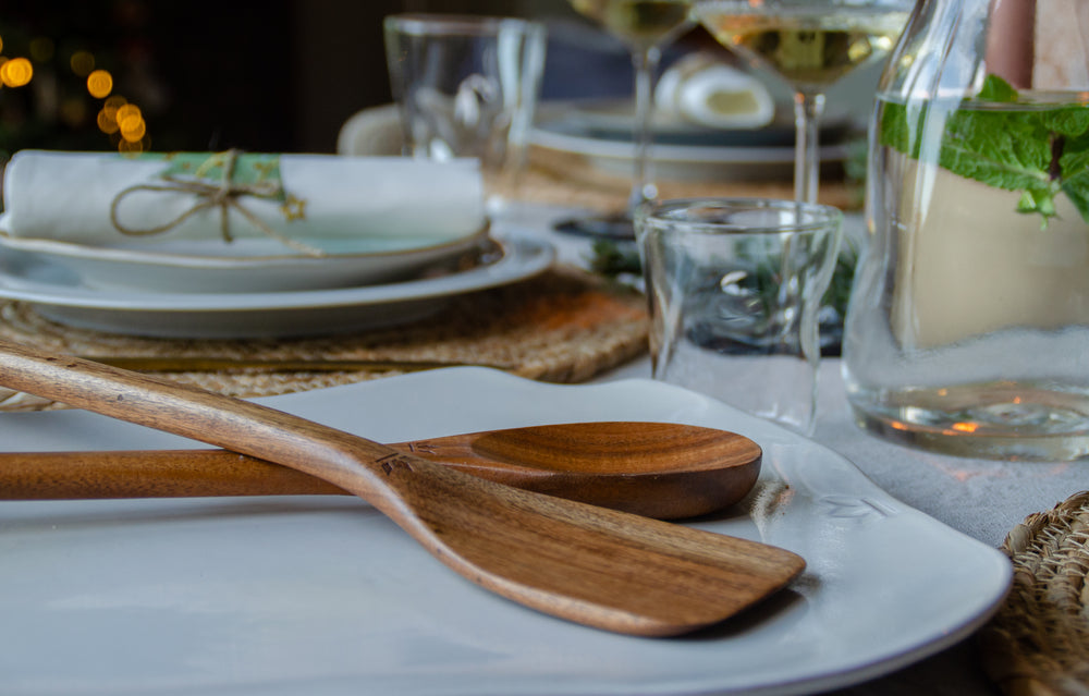 Dutchdeluxes - Acacia de luxe - Ustensile de cuisine - Spatule avec cuillère de dégustation - Marron