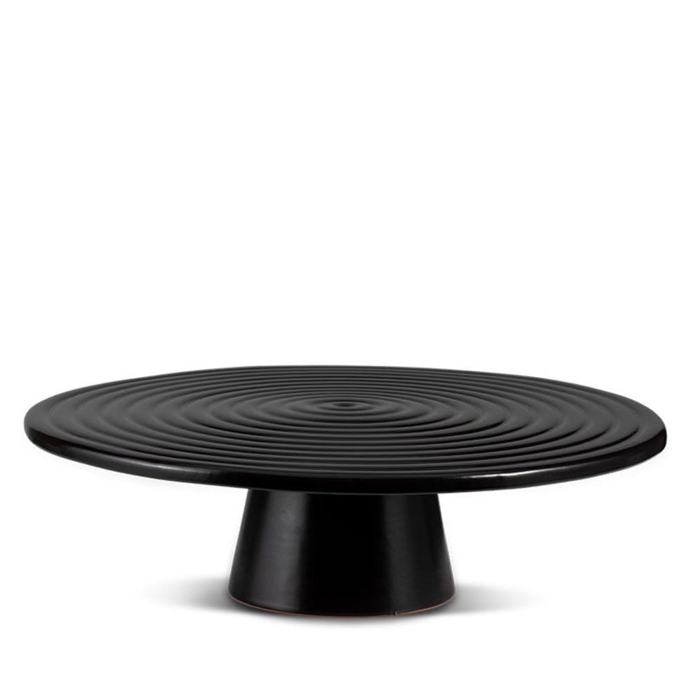 Dutchdeluxes - Keramiek - Taartplateau - Groot - 32 cm diameter - Zwart