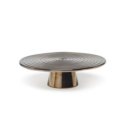 Dutchdeluxes - Ceramic - Cake stand - Platinum - Serving appetizers - Large - 32 cm diameter