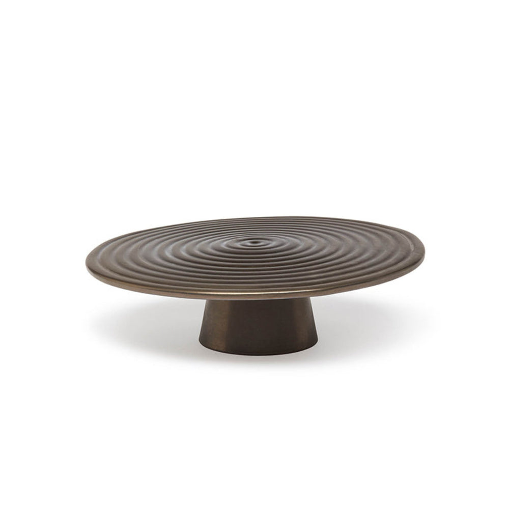 Dutchdeluxes - Gebakken keramiek - Platinum - Taartplateau - Groot - 32 cm diameter - Brons