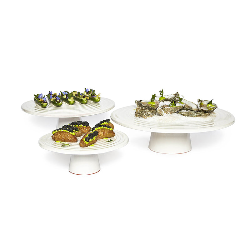 Dutchdeluxes - Baked ceramic - Cake stand - Medium - 25 cm diameter - Blue