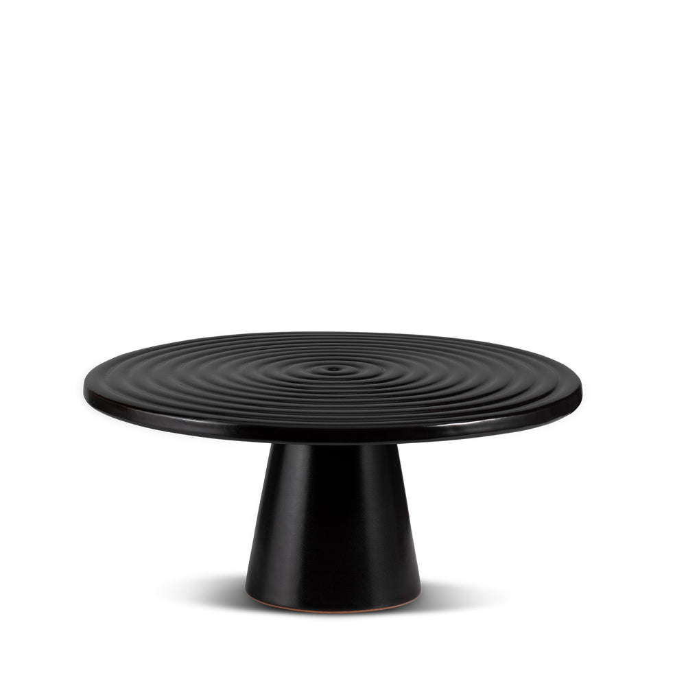 Dutchdeluxes - Gebakken keramiek - Taartplateau - Medium - 25 cm diameter - Zwart