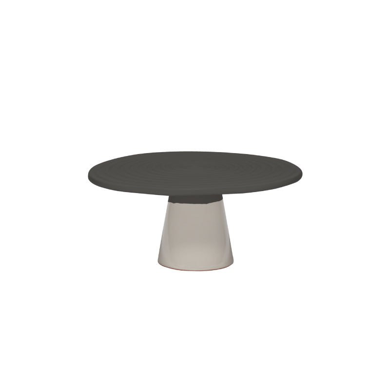 Dutchdeluxes - Baked Ceramic - Cake Stand - Medium - 25 cm Diameter - Grey/White