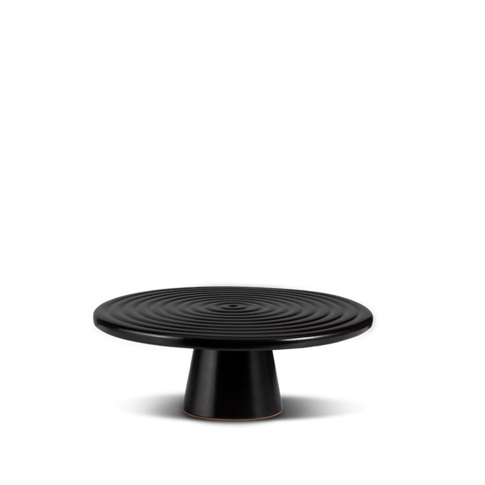 Dutchdeluxes - Keramiek - Taartplateau - 20 cm diameter - Uniek design - Zwart