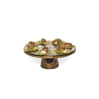 Dutchdeluxes - Baked ceramic - Cake stand - 20 cm diameter - Gold