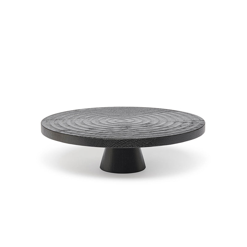 Dutchdeluxes - Oak wood - Handmade - Cake stand - Appetizer stand - With pedestal - Black Large
