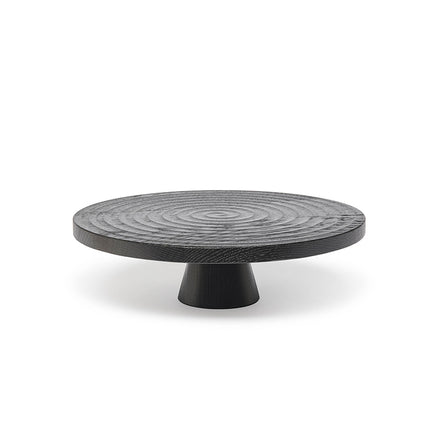 Dutchdeluxes - Oak wood - Handmade - Cake stand - Appetizer stand - With pedestal - Black Large