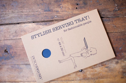 Serving tray| Slim - Dark Blue Full grain leather on solid wood core | 48X30 CM