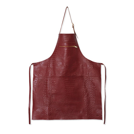 Dutchdeluxes - Handgemaakt - Schort met rits - Luxe - Croco style - New Ruby Red
