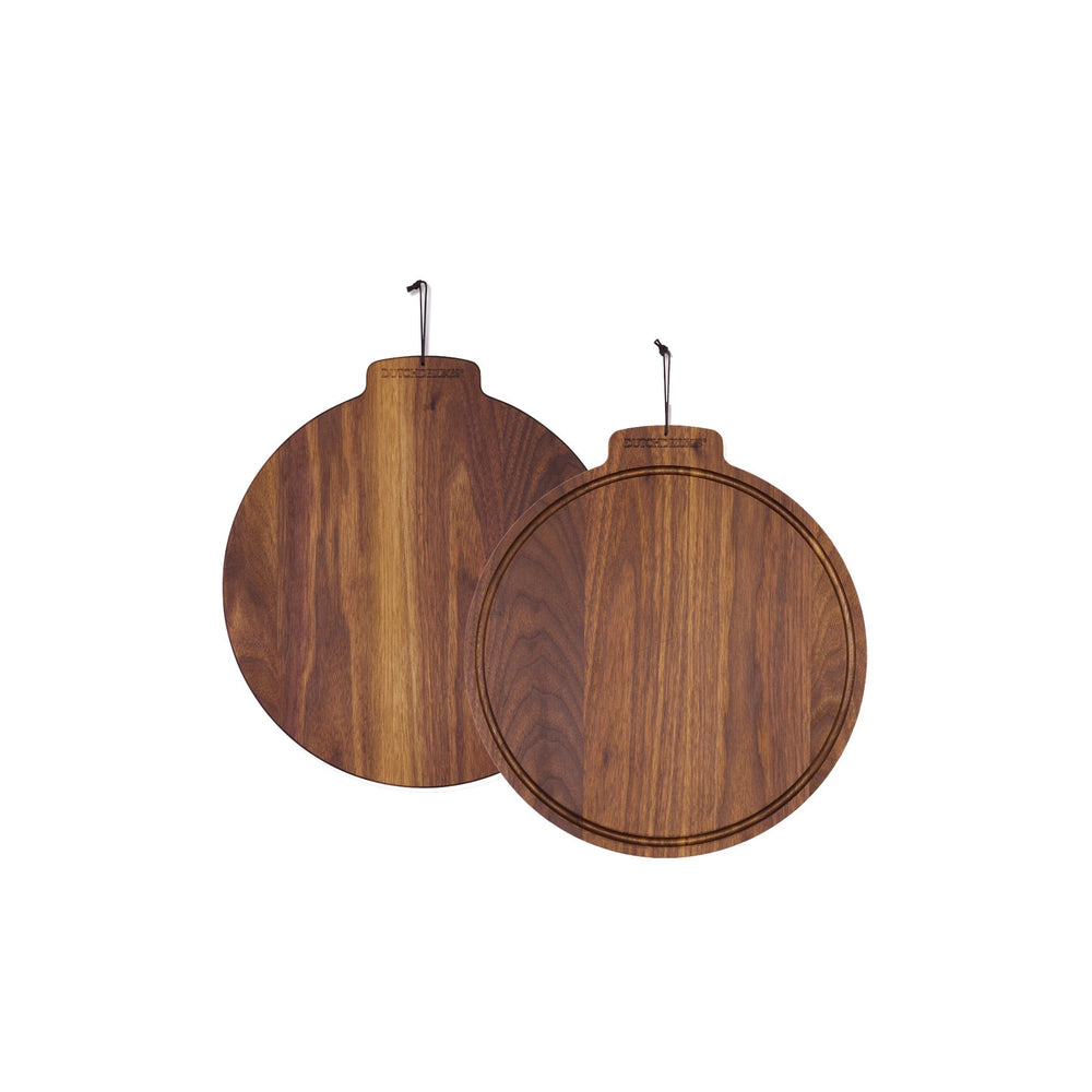 Dutchdeluxes Moon - Handgemaakt - Boterplank - Geoliede Walnoot - Rond - ⌀ 28cm - Kaasplank - Ontbijtplank - Bruin