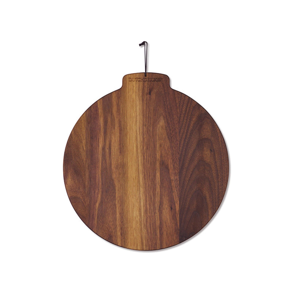 Dutchdeluxes Moon - Handgemaakt - Boterplank - Geoliede Walnoot - Rond - ⌀ 28cm - Kaasplank - Ontbijtplank - Bruin