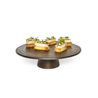 Dutchdeluxes - Gebakken keramiek - Platinum - Taartplateau - Groot - 32 cm diameter - Brons