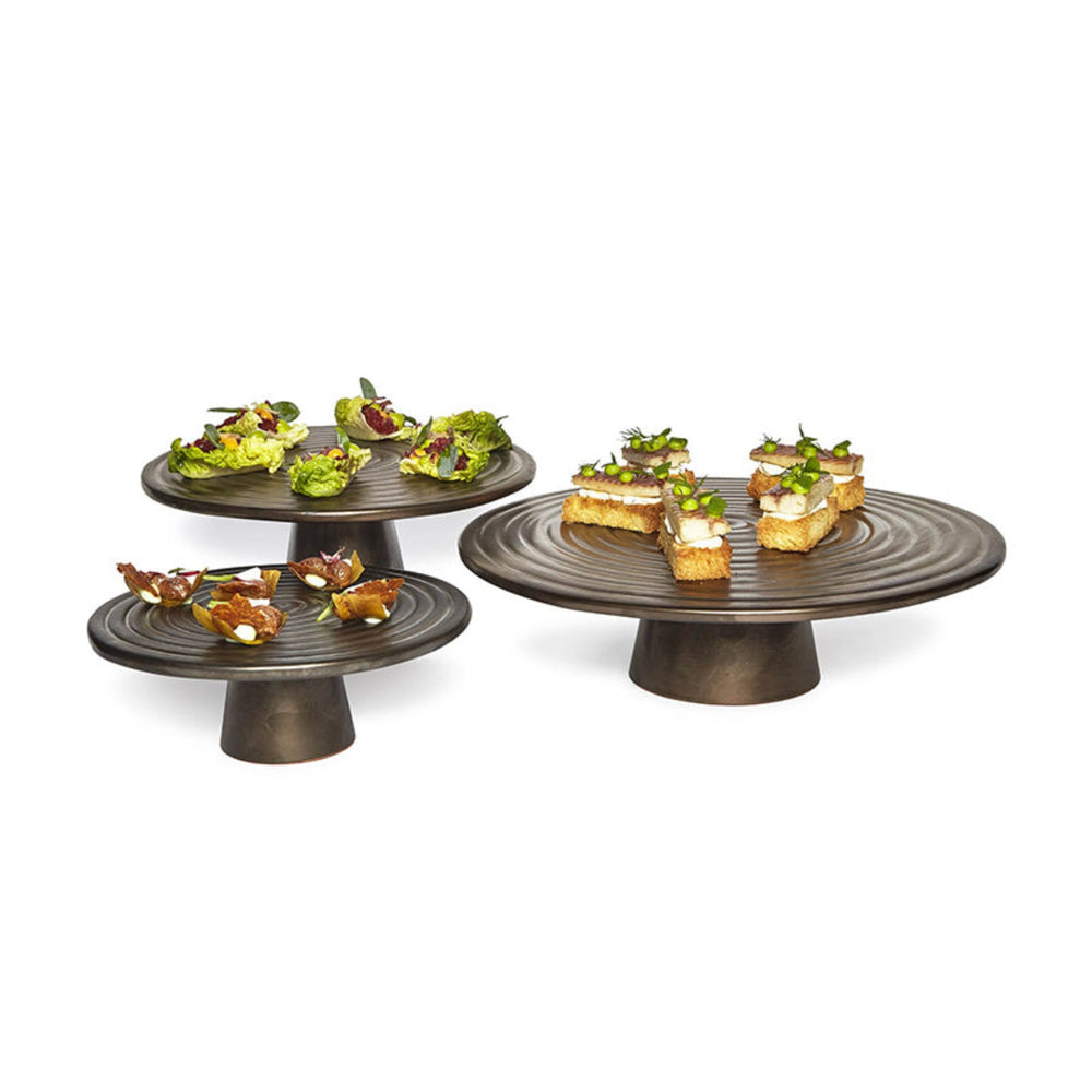 Dutchdeluxes - Ceramic - Cake stand - Platinum - Matt - 20 cm diameter - Brown