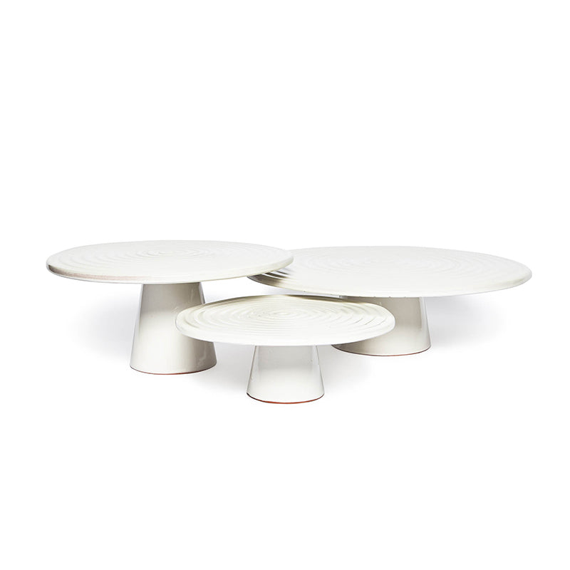 Dutchdeluxes - Handcrafted - Luxury - Cake stand - Ceramic - 20 cm diameter - White