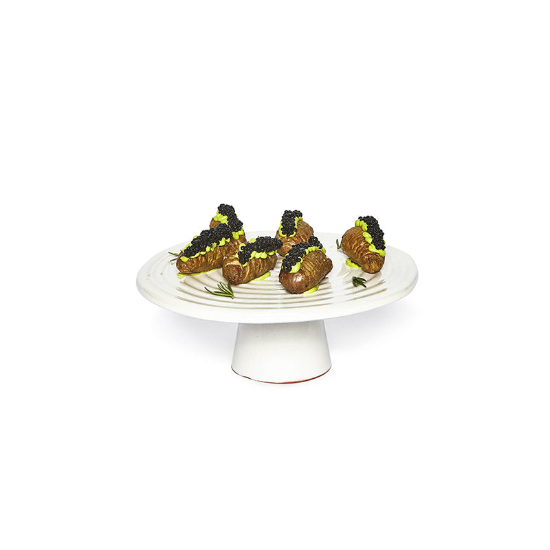 Dutchdeluxes - Handcrafted - Luxury - Cake stand - Ceramic - 20 cm diameter - White