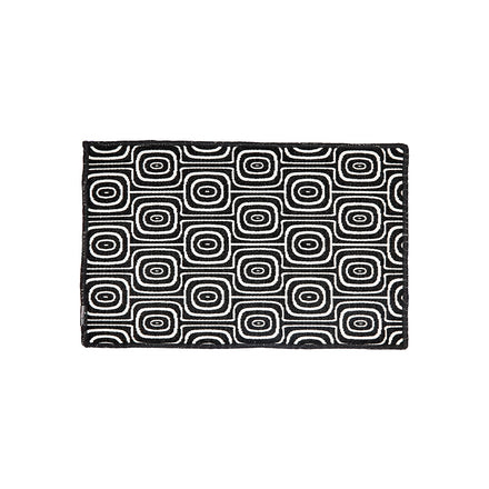 Dutchdeluxes - Handcrafted - Woven cotton - Placemat - Set of 4 - Black & white - Monkey eyes - Black/white