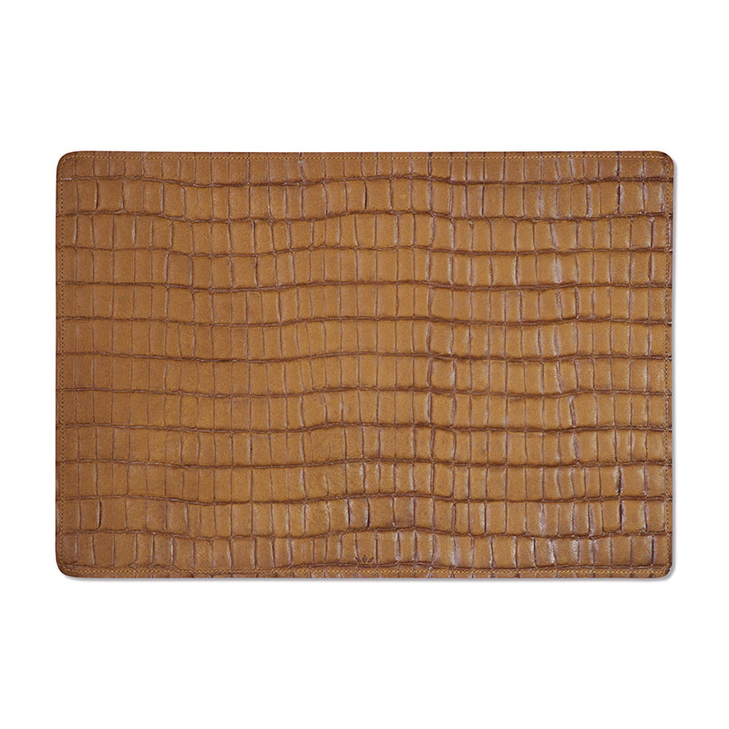 Dutchdeluxes - Luxury - Full-grain leather - Handmade - Placemats - 1 piece - Brown