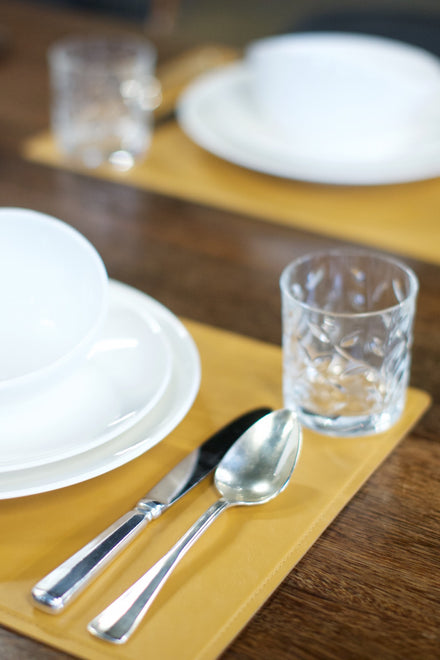 Dutchdeluxes - Vollnarbenleder - Tischset - 1 Stück - Bronze