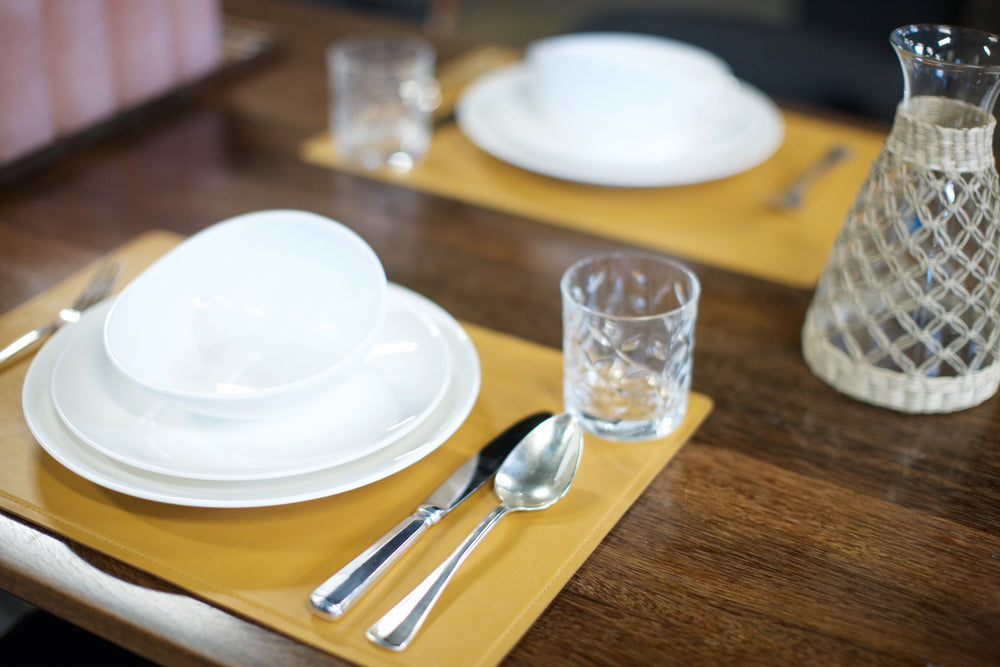 Dutchdeluxes - Vollnarbenleder - Tischset - 1 Stück - Bronze