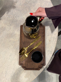 Dutchdeluxes - Luxury - Handmade - Carafe - Earthenware - Medium 0.75L - Platinum Gold