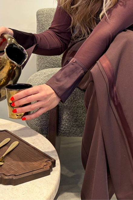 Dutchdeluxes - Luxus - Handgefertigt - Karaffe - Steingut - Mittel - Platin Gold