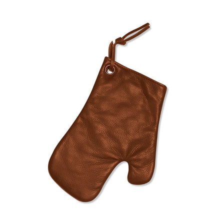 Dutchdeluxes - Oven mitt - (Full grain) leather - Classic brown - Suitable for barbecue - Incl. gift box