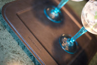 Serving tray | Square - Metallic Grey | Full grain leather on solid wood core | 34X34 CM