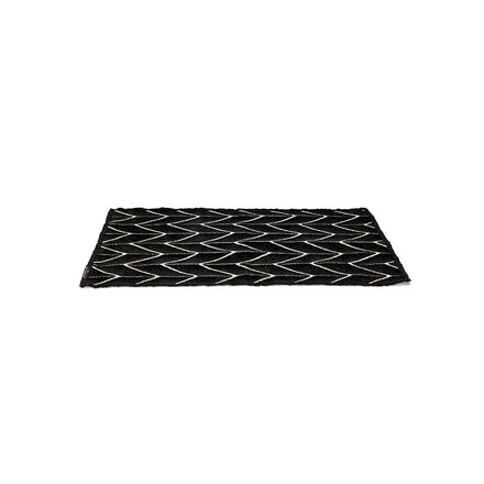 Placemat, Woven Cotton, set of 4 - Black & White - Herringbone