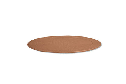 Serving tray | Round - Croco - New Natural | Full grain leather on solid wood core | Ø46 CM 18IN