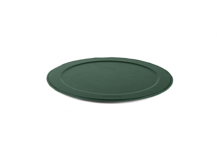 Serving tray | Round - Forest Green | Full grain leather on solid wood core | Ø46 CM