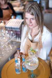 Serving tray | Round - Yellow | Full grain leather on solid wood core | Ø46 CM