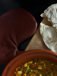 Dutchdeluxes - Oven mitt - (Full grain) leather - Classic brown - Suitable for barbecue - Incl. gift box