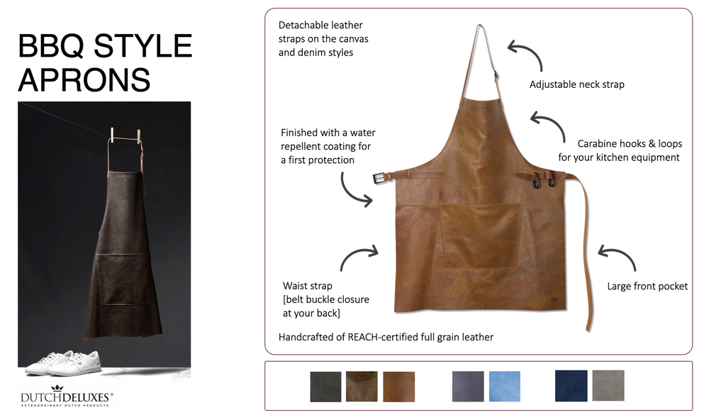 BBQ Style Apron - Vintage Brown