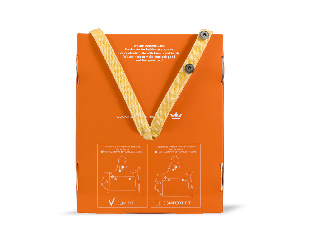 Dutchdeluxes Indigo Jeans - Grill- oder Küchenschürze - 5 Taschen - Gelb