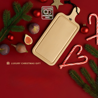 Planche à découper et de présentation 100 % en bois – Rectangulaire – Avec poignée – Compatible lave-vaisselle pour usage HORECA