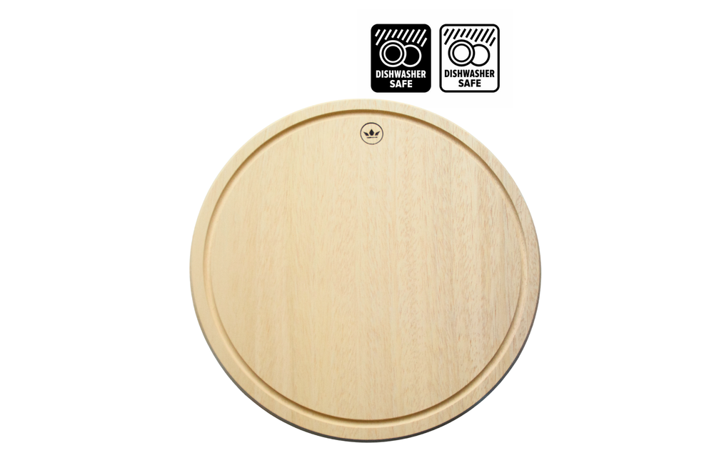 Planche à découper et de présentation 100 % en bois – 30 cm - Ronde – Compatible lave-vaisselle pour usage HORECA