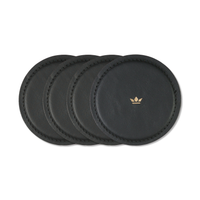 Dutchdeluxes - Wasserabweisend - Untersetzer - 4er Set - Leder - Schwarz