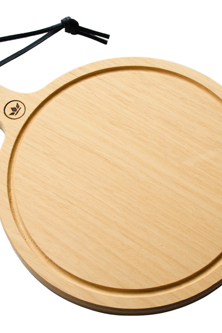 HORECA Spülmaschinenfestes Schneide- und Präsentationsbrett aus 100 % Holz –  24,5 Diameter - Rechteckig – Mit Griff