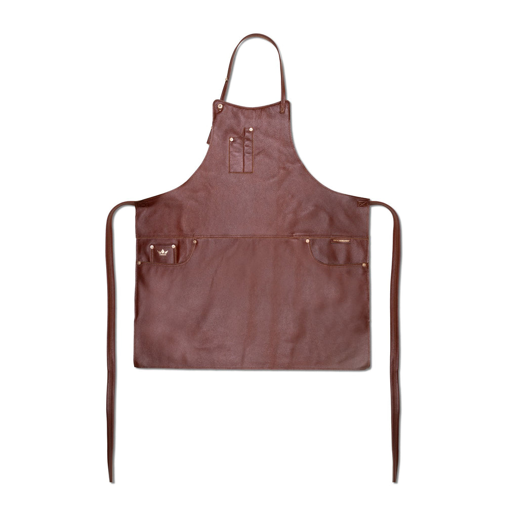 Dutchdeluxes - Lusso - Pelle pieno fiore - Barbecue - Cucina - Grembiule - 5 tasche - Marrone