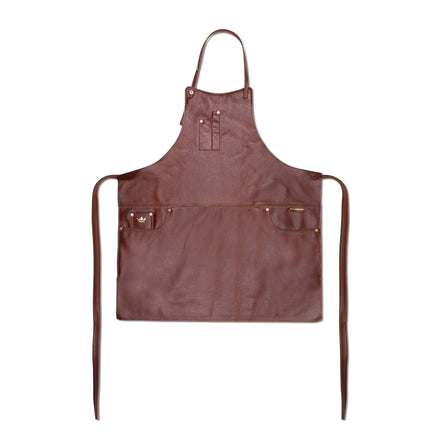 Dutchdeluxes - Lusso - Pelle pieno fiore - Barbecue - Cucina - Grembiule - 5 tasche - Marrone